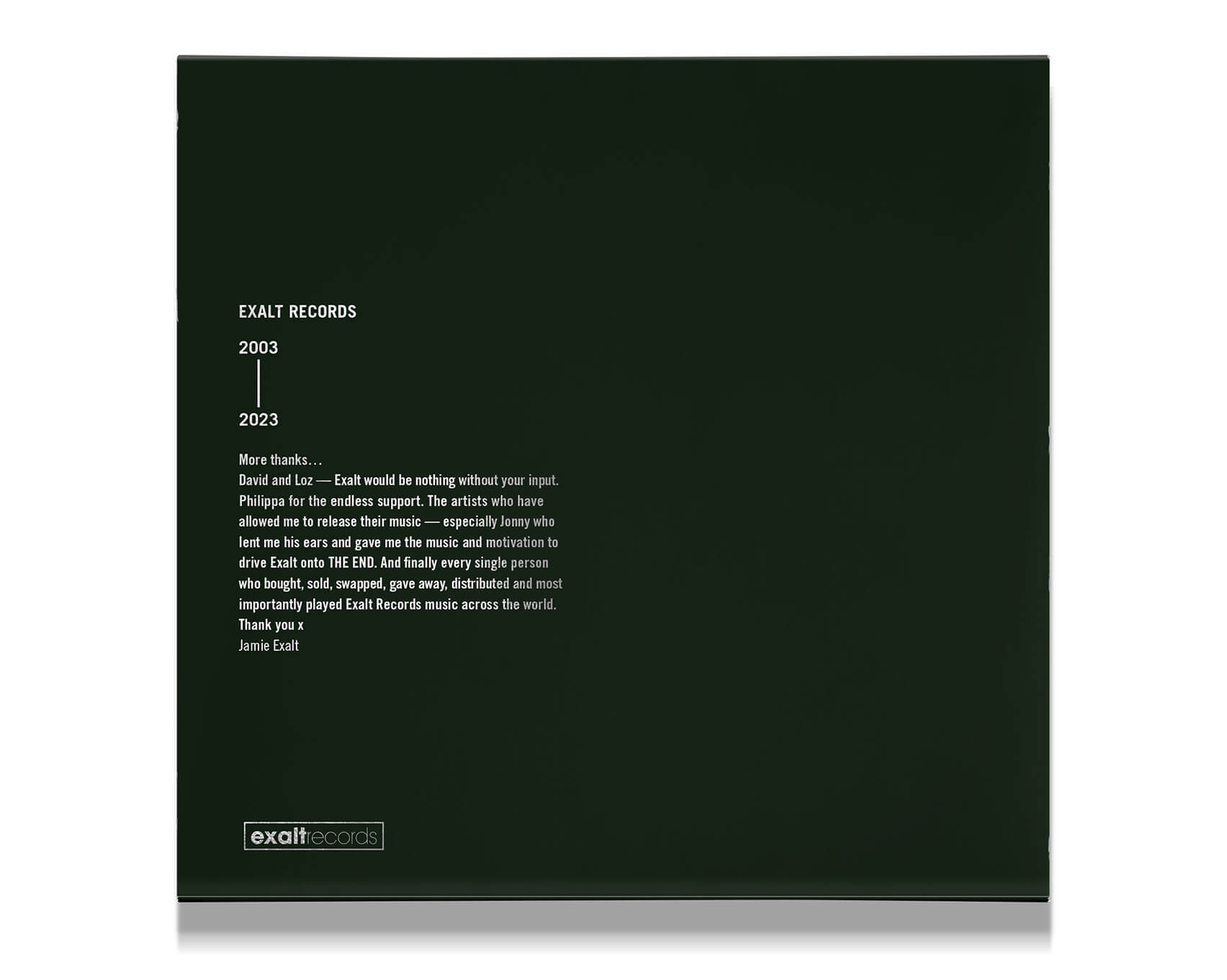 CD slipcase back